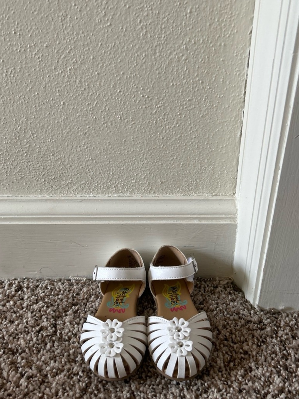 Rachel Shoes White Girls' Floral Cutout Dress Sandals
